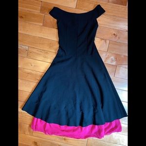 Black Retro Swing Dress With Pink Tulle